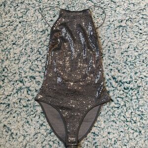 Sparkly crisscross back body suit (extra small)